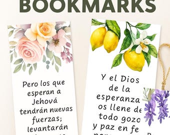 10 Spanish Bible Verse Bookmark Bundle, Printable Floral Bookmark, Christian PNG, Inspirational Bookmark, Printable Christian Art, Bookmark