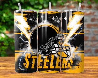 Pittsburgh 20oz Skinny Tumbler Wrap Design Sublimation, American Football Tumbler, 20oz Template Straight Tumbler Wrap,Instant Download, PNG