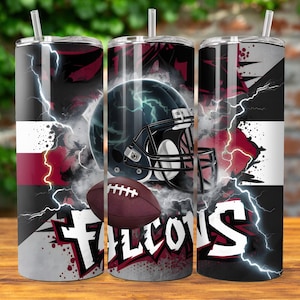 Atlanta 20oz Skinny Tumbler Wrap PNG, Sport 20oz Tumbler PNG, Mascot Sublimation Tumbler PNG Digital Download, Football Tumbler