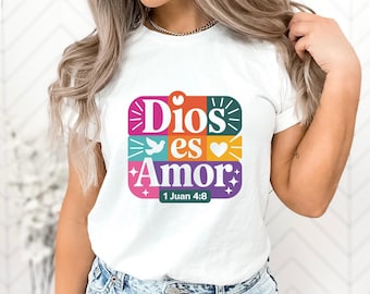 Spanish Bible Verse - Frases religiosas T-Shirt Motivational Quote PNG Inspirational Christian Tee Design Digital Download