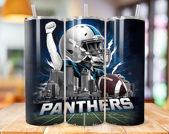 Panther 20oz Skinny Tumbler Wrap PNG, Sport 20oz Tumbler PNG, Mascot Sublimation Tumbler PNG Digital Download
