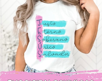 Versículo bíblico en español - Frases religiosas Camiseta con cita motivacional PNG Diseño de camiseta cristiana inspiradora Descarga digital -