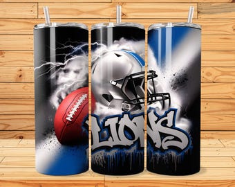 Lion 20oz Skinny Tumbler Wrap PNG, Sport 20oz Tumbler PNG, Football Helmet Sublimation Tumbler PNG Digital Download, Instant Download