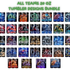 32 Bundle 20oz Football Tumbler Wrap, All Teams 20oz Tumbler Designs Bundle, 20oz Skinny Tumbler Wrap PNG, Mascot Sublimation Tumbler PNG