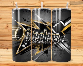 Pittsburgh 20oz Skinny Tumbler Wrap Design Sublimation, American Football Tumbler, 20oz Template Straight Tumbler Wrap,Instant Download, PNG