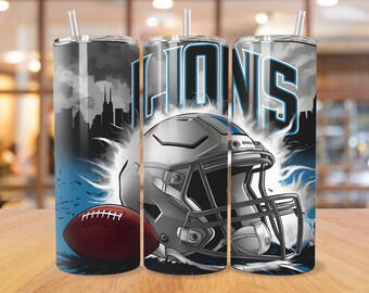Lion 20oz Skinny Tumbler Wrap PNG, Sport 20oz Tumbler PNG, Football Helmet Sublimation Tumbler PNG Digital Download, Instant Download