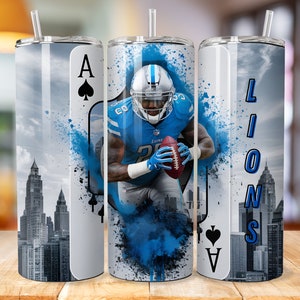 León 20oz Skinny Tumbler Wrap PNG, Deporte 20oz Vaso PNG, Casco de fútbol Sublimación Vaso PNG Descarga digital, Descarga instantánea