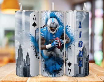 Detroit 20oz Skinny Tumbler Wrap PNG, Sport 20oz Tumbler PNG, Football Helmet Sublimation Tumbler PNG Digital Download, Instant Download