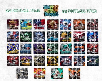 32 Bundle 20oz Football Tumbler Wrap, All Teams 20oz Tumbler Designs Bundle, 20oz Skinny Tumbler Wrap PNG, Grafitti Football Tumbler Wrap