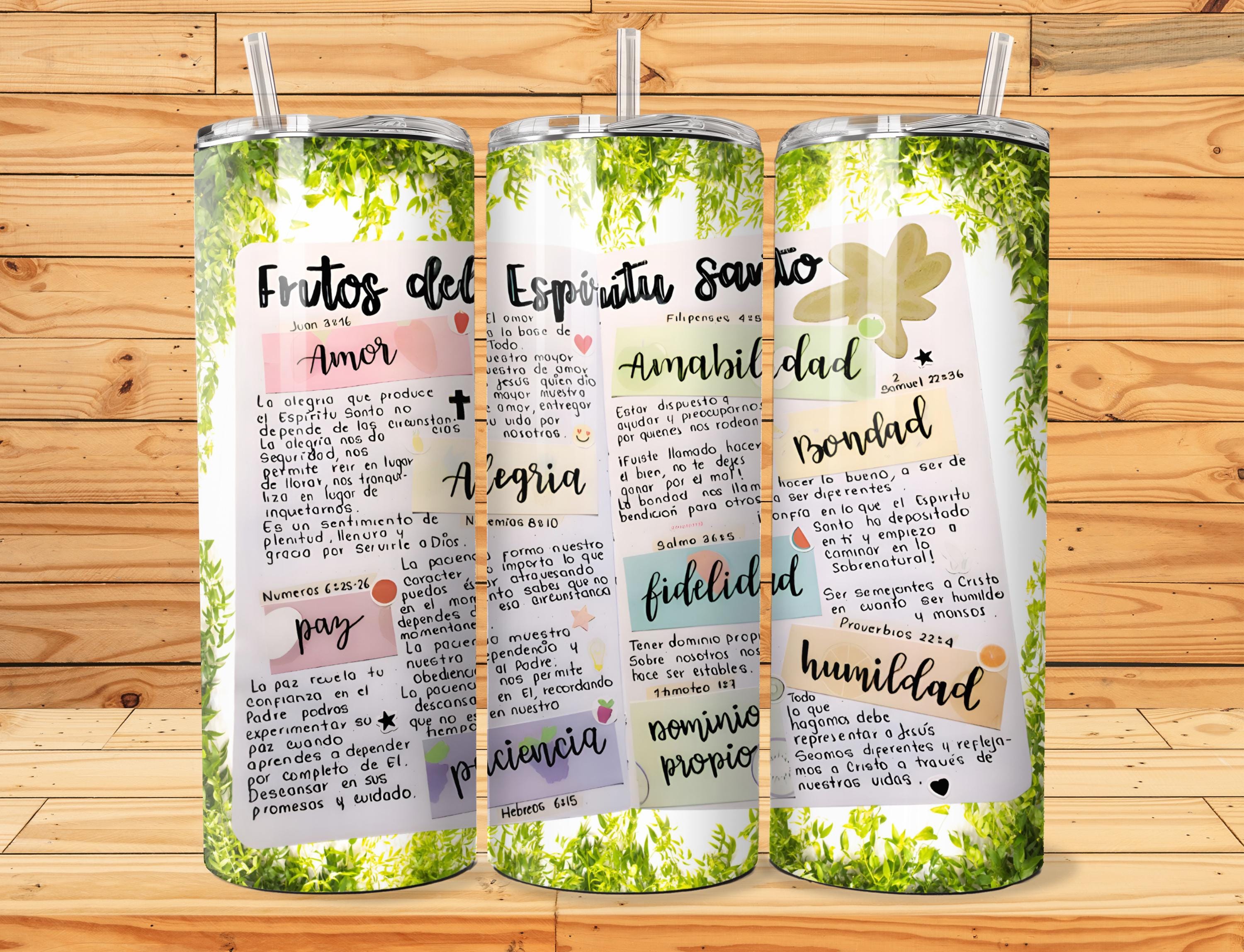 SPANISH Bible Motivational Quotes 20oz Skinny Tumbler Sublimation Designs, Tumbler Wrap Png, Do it Yourself, Christian Gift for Her