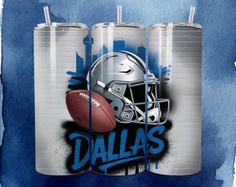 Dallas 20oz Skinny Tumbler Wrap PNG, Sport 20oz Tumbler PNG, Mascot Sublimation Tumbler PNG Digital Download