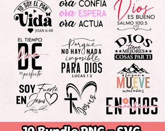 Frases Biblicas PNG | Spanish SVG | Frases religiosas svg | Dios es amor svg | Frases cristianas svg | Fe que mueve montañas svg | Dios svg