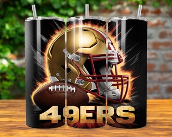 San Francisco 20oz Skinny Tumbler Wrap PNG, Sport 20oz Tumbler PNG, Mascot Sublimation Tumbler PNG Digital Download, Football Tumbler