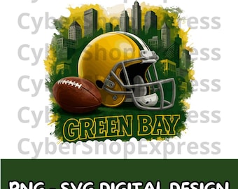 Green Bay Football PNG, Est 1976 Casco giallo Clipart, file digitale grunge retrò per la maglietta del giorno della partita, design della squadra sportiva a sublimazione