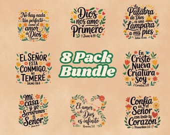 Bundle 8 Spanish Bible Verse | Frases religiosas | Christian Phrases png | Frases cristianas Spanish Christian Quotes, | Christian Clipart