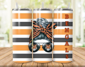 Bengalen 20oz magere beker wrap png, sport 20oz beker png, mascotte sublimatie beker digitale download png, voetbalbeker