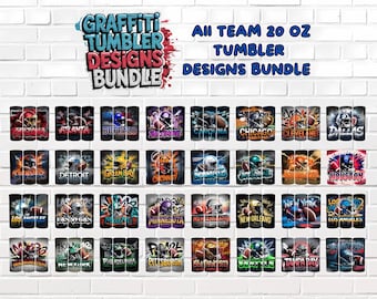 32 Bundle 20oz Football Tumbler Wrap, All Teams 20oz Tumbler Designs Bundle, 20oz Skinny Tumbler Wrap PNG, Mascot Sublimation Tumbler PNG