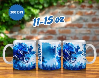 Lion Mug Wrap 11 oz 15oz PNG | Sports Mascot Sublimation Mug Design | Mug PNG Digital Download | Mug Wrap for Sublimation | Football Mug