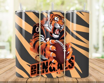 Bengala 20 once Skinny Tumbler Wrap PNG, Sport 20 once Tumbler PNG, mascotte sublimazione Tumbler PNG Download digitale, calcio Tumbler