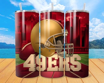 San Francisco 20oz Skinny Tumbler Wrap PNG, Sport 20oz Tumbler PNG, Mascot Sublimation Tumbler PNG Digital Download, Football Tumbler