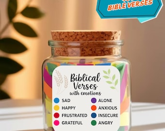 DIY Color Coded Bible Verse Jar Kit, Read Me When Jar, Printable Scriptures, Christian Gift Instant Download - Do It Yourself, Bible Verses