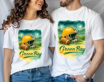 Green Bay Watercolor Fall Football Shirt png, Football & Flannels png, Game Day Football PNG, Fall Shirt png, Football Mama png, Football