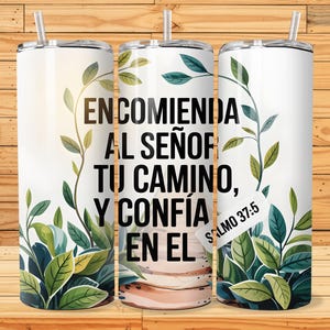 SPANISH Bible Motivational Quotes 20oz Skinny Tumbler Sublimation Designs, Tumbler Wrap Png, Do it Yourself, Christian Gift for Her
