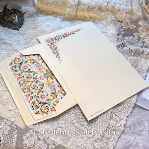 Fogli e buste di carta da lettere italiana 10 Corona rossa verde Fiorentina Firenze Italia Cancelleria di lusso vintage biglietto di auguri con stampa a caldo regalo