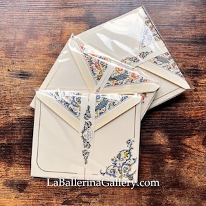 Italian letter paper sheets and envelopes 6 Florentine Florence Italy Luxury Stationery vintage hot stamping card gift