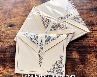 Italian letter paper sheets and envelopes 6 Florentine Florence Italy Luxury Stationery vintage hot stamping card gift