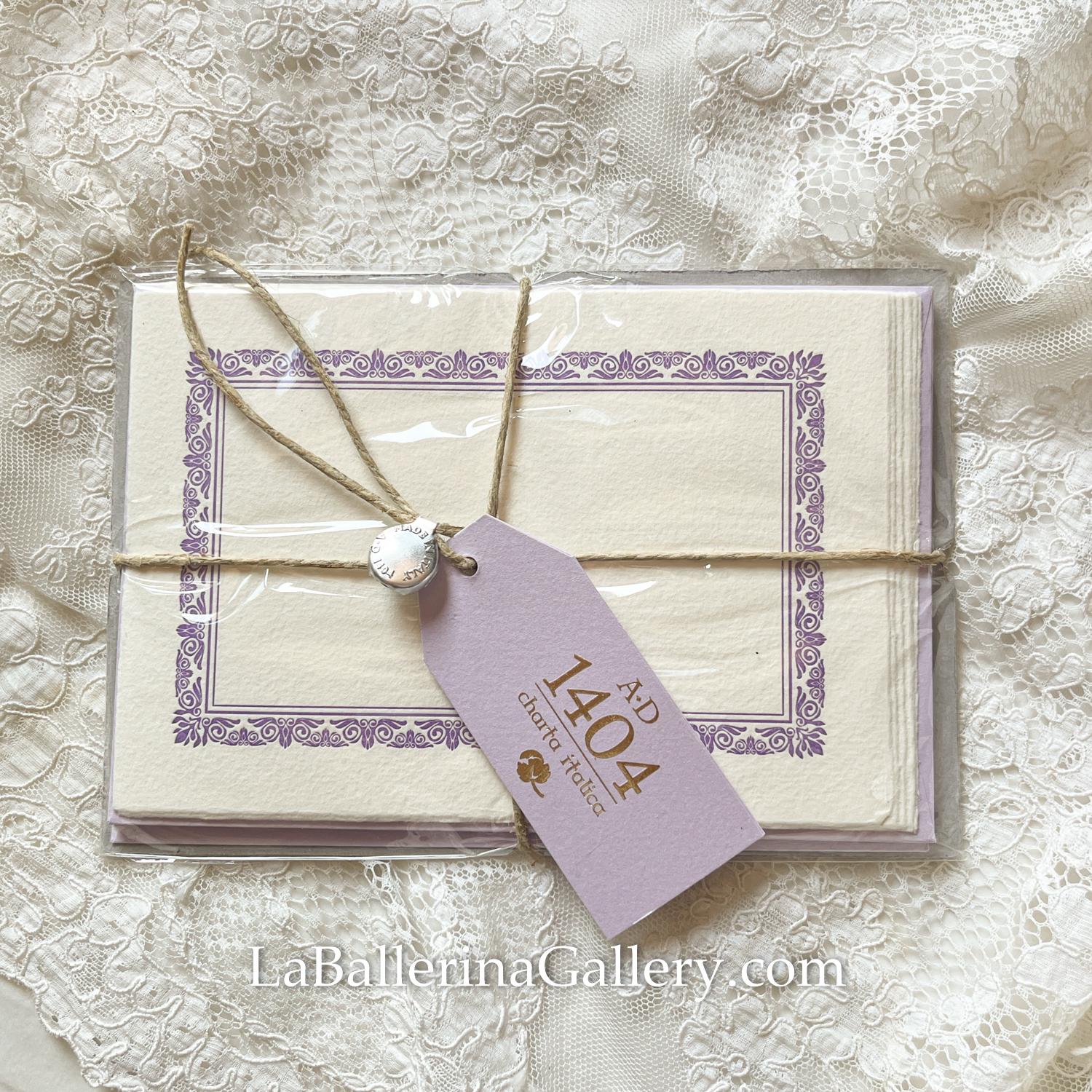Italian sheets and envelopes 6 letter paper card set pink Florentine Florence Italy Luxury Stationery vintage love letter