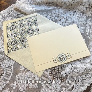 Italian sheets and envelopes 10 letter paper blue mediterranean pattern plaid Florence Italy Luxury Stationery hot stamping card