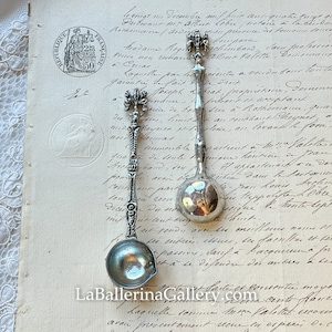 Cuchara de lacre con sello barroco italiano, relieve florentino de aleación de lirio bañada en plata, estilo vintage, regalo original de Italia.
