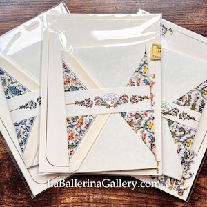 Fogli e buste di carta da lettere italiana 6 Florentine Florence Italia Luxury Stationery vintage hot stamping card regalo