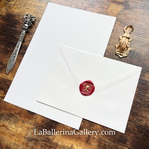 Fogli e buste di carta da lettera italiana con bordo a mazzo di carte con bordo a mazzo Firenze Italia Luxury Stationery carta di cotone bianca