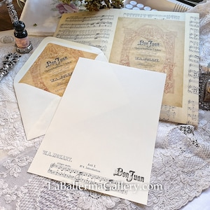 Italian sheets and envelopes 10 set letter paper Luxury Stationery Note music Mozart card gift
