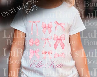Coquette Bow Custom Name PNG