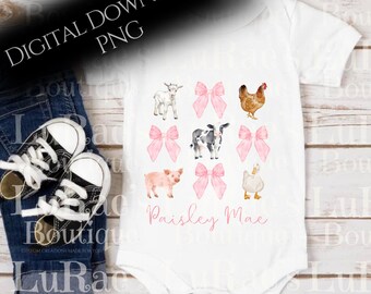 Girly farm animals png coquette farm animals digital download cows png pigs png horses png chickens png goats png coquette farm png animals