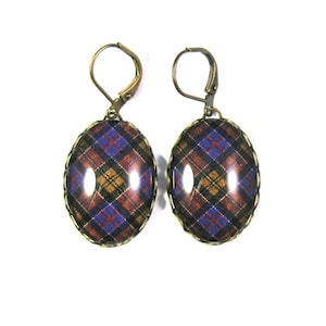 Scottish Tartan Jewelry Tartan Earrings Culloden Memorial Tartan Simply Elegant Earrings image 1