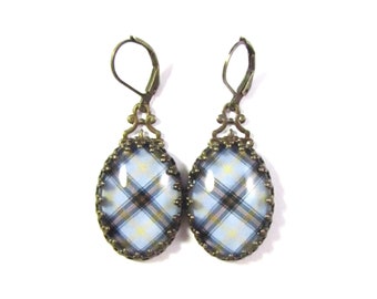 Scottish Tartan Jewelry Tartan Earrings Bell Ancient Clan Tartan Simply Elegant Earrings
