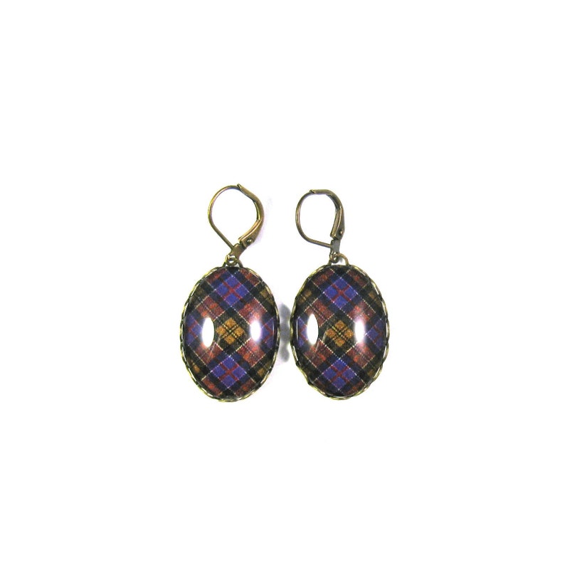 Scottish Tartan Jewelry Tartan Earrings Culloden Memorial Tartan Simply Elegant Earrings image 1