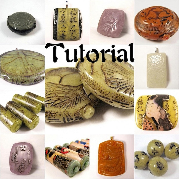 Polymer Clay Tutorial ENGLISH ONLY Digital Pdf Format - Create Realistic Looking Faux Jade 16 Color Recipes 6 Projects 3 Bonus Mini Tuts