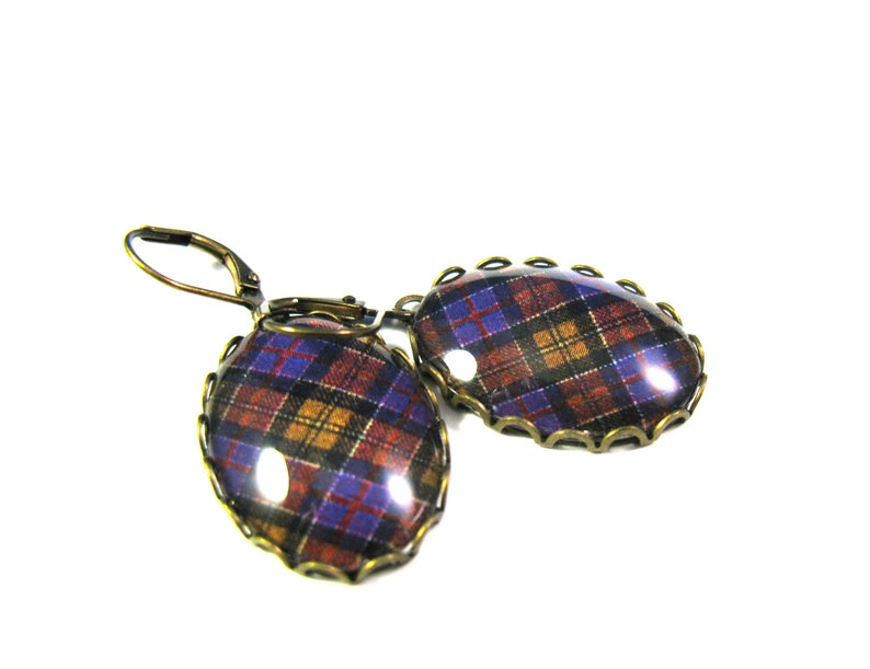 Scottish Tartan Jewelry Tartan Earrings Culloden Memorial Tartan Simply Elegant Earrings image 2
