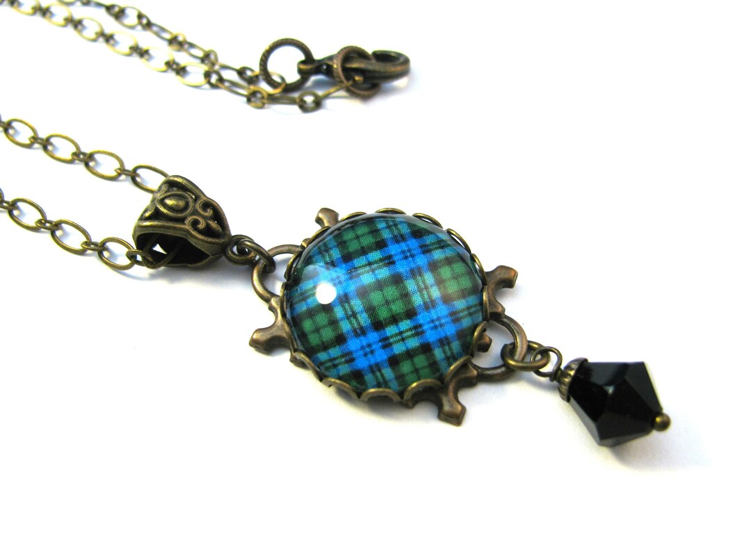 Scottish Tartan Graham Red Modern Clan Circle Necklace Classic Style main image 1