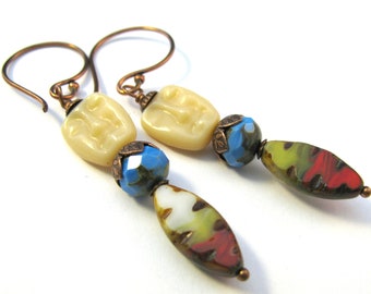 Gifts Under 25 Boho Earring Czech Glass Beads Collection - Old Soul Earrings