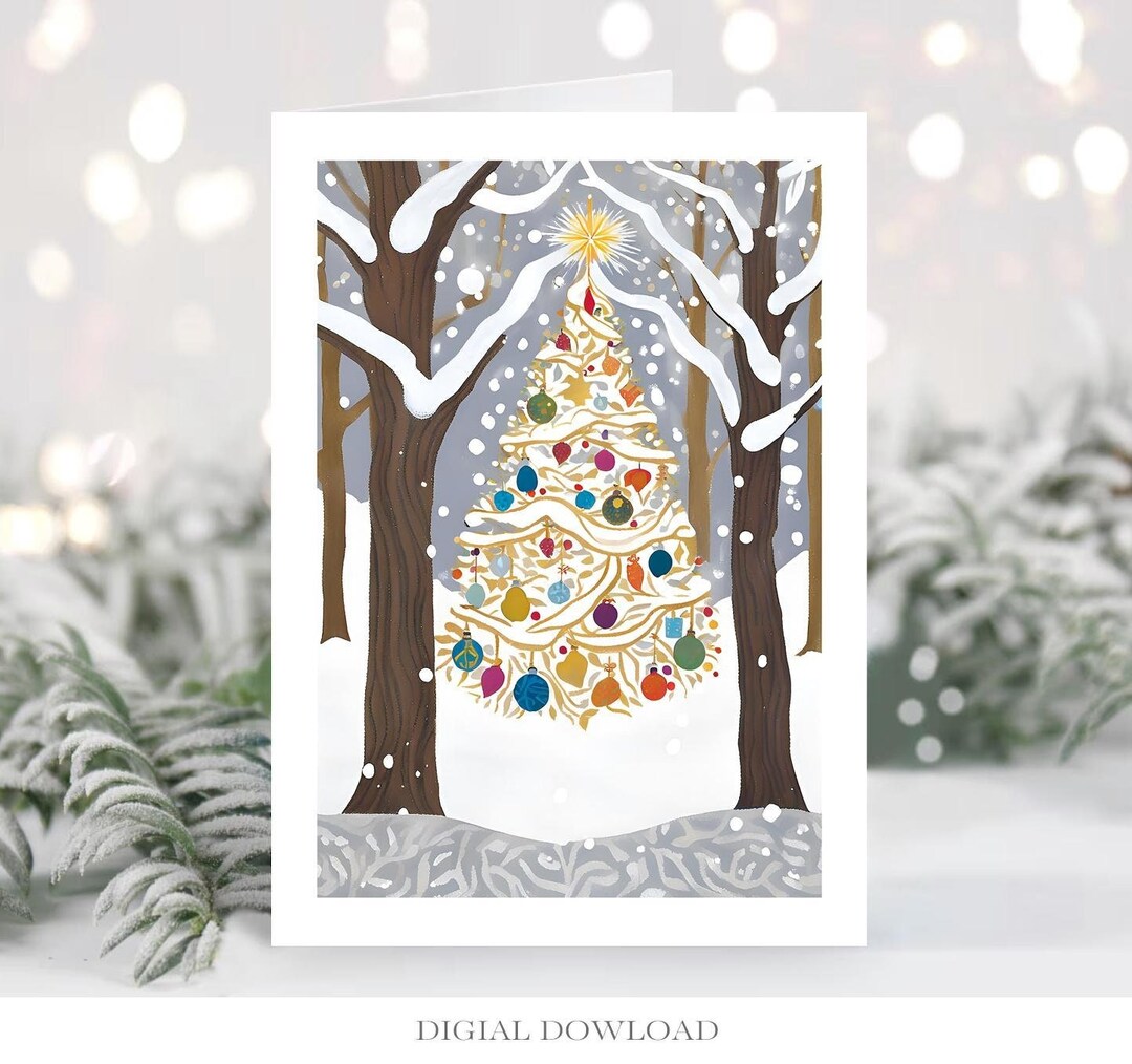 Season Greetings Printable Cards, Digital Download Christmas Happy ...
