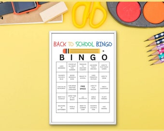 Bingo-Spiel zum Schulanfang | Kennenlernspiel für Grund- und Mittelschüler am ersten Schultag | Aktivität zum Kennenlernen der Mitschüler | Lehrer