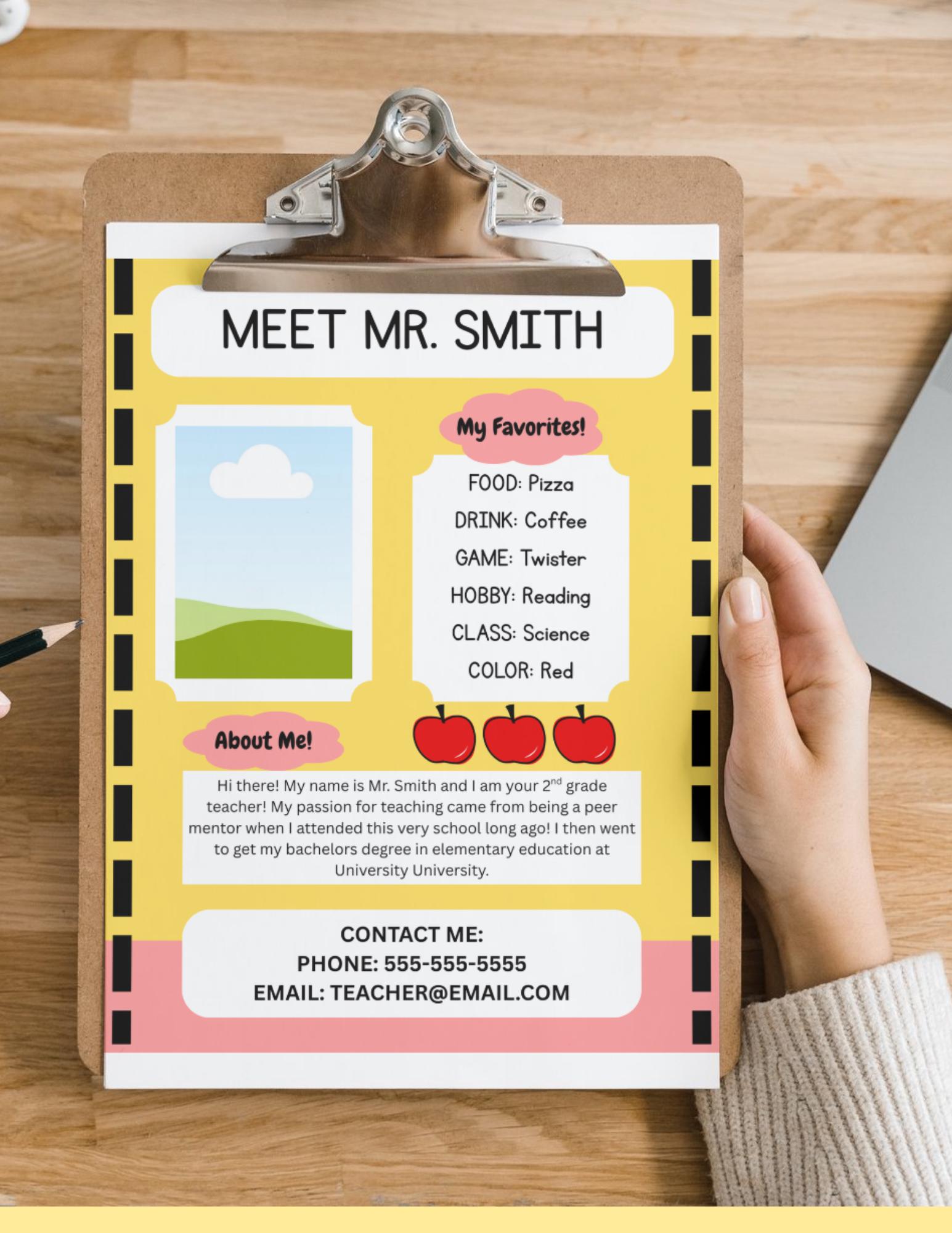 FULLY EDITABLE Meet the Teacher Canva Template | Back to School ...