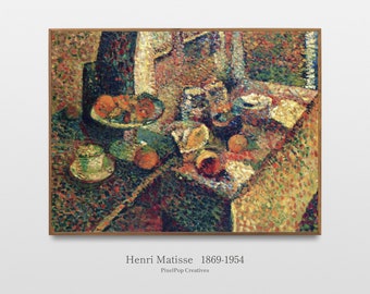 Henri Matisse Interior, Still Life with Parrot, Modern Colorful Painting Abstract Art Iconic Fauvism Famous Wall Art Decor Digital Download