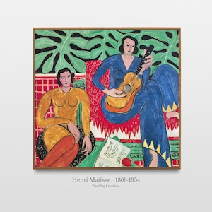 Henri Matisse Music 1939, Modern Colorful Portrait Painting Abstract Art Print Fauvism Painting Famous Wall Art Decor Digital Download